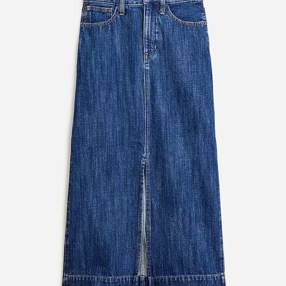 NWT J Crew Denim Midi Skirt in Rinse Wash 29 8
